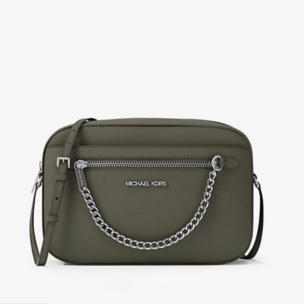 Michael Kors Jet Set Large Saffiano Leather Crossbody Bag NWT